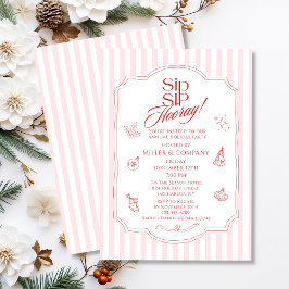 Elegantes Sip Sip Hooray Weihnachtsfest im Unterne Einladung