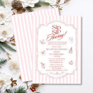 Elegantes Sip Sip Hooray Weihnachtsfest im Unterne Einladung