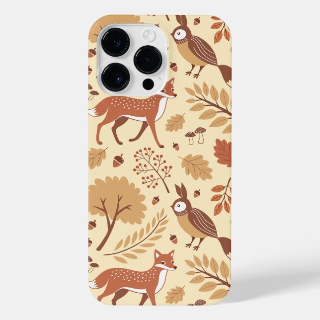 Elegantes skandinavisches Fall Pattern iPhone 14 Pro Max Hülle (Rückseite)
