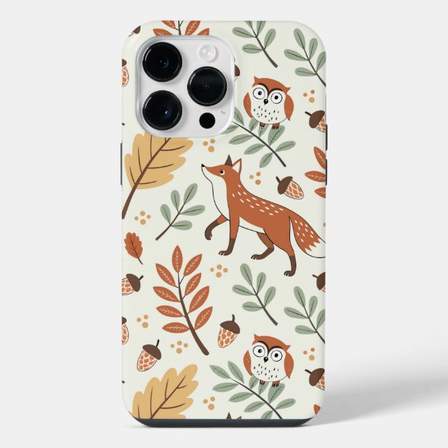 Elegantes skandinavisches Fall Pattern iPhone 14 Pro Max Hülle (Rückseite)