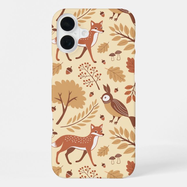 Elegantes skandinavisches Fall Pattern iPhone 16 Plus Hülle (Rückseite)