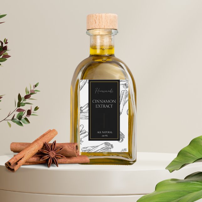 Elegantes Sketch, hausgemachte Cinnamon Extract La Weinetikett (Von Creator hochgeladen)