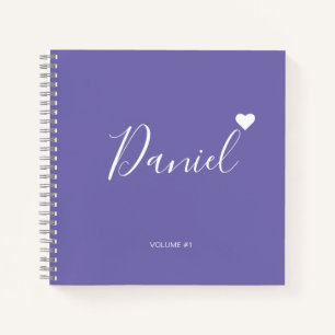Elegantes Sketchbook Ihr Name Script lila chic No Notizbuch