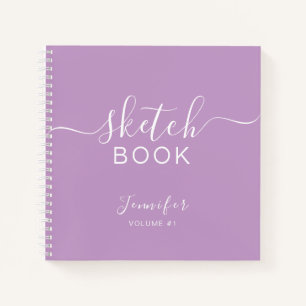 Elegantes Sketchbook Ihr Namensskript Lila Notizbuch