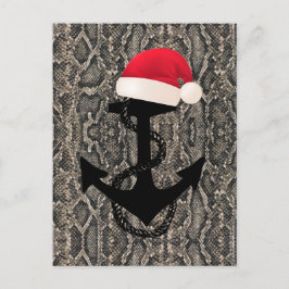 elegantes Skihaftmuster - ANCHOR + WEIHNACHTSMANNM Postkarte