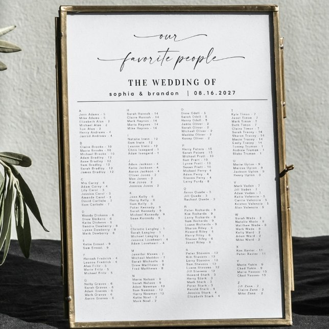 Elegantes Skript Alphabetisches Hochzeitsstift Poster (Von Creator hochgeladen)