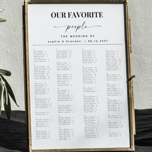 Elegantes Skript Alphabetisches Hochzeitsstift Poster (Von Creator hochgeladen)