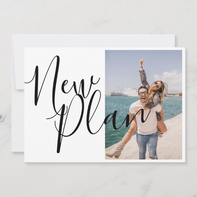 Elegantes Skript Änderungsdatum Foto Save The Date (Vorderseite)