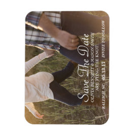 Elegantes Skript | Benutzerdefiniertes Foto Zeitsc Magnet