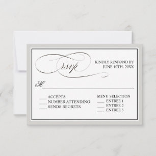Elegantes Skript Blühe UAWG mit beliebiger Farbe RSVP Karte