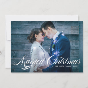 Elegantes Skript Blühe Verheiratet Weihnachten