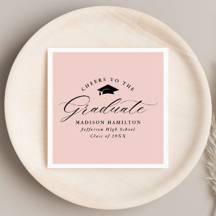 Elegantes Skript Blush Pink-Anruf zum Graduate Serviette