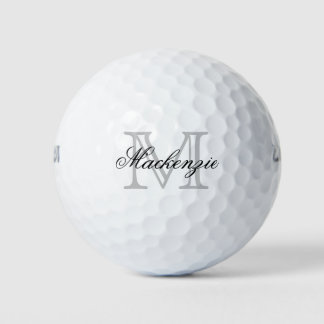 Elegantes Skript | Chic Monogram Name Initial Golfball