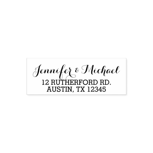 Elegantes Skript Custom Wedding Bride Groom Namen Permastempel (Design)