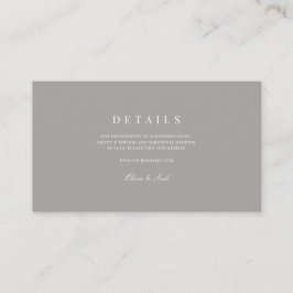 Elegantes Skript - Details zu White & Gray Wedding Begleitkarte