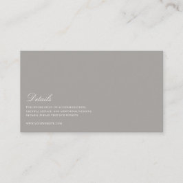 Elegantes Skript - Details zu White & Gray Wedding Begleitkarte
