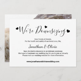 Elegantes Skript Downsizing Kleiner Hochzeitsstift Ankündigung