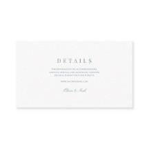 Elegantes Skript Dusty Blue & White Wedding Detail