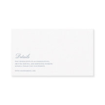 Elegantes Skript Dusty Blue & White Wedding Detail