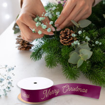 Elegantes Skript Festive Burgundy Frohe Weihnachte