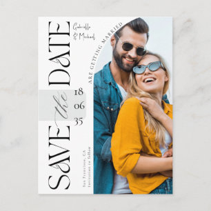 Elegantes Skript-Foto-Bogen-Hochzeit Save The Date Postkarte