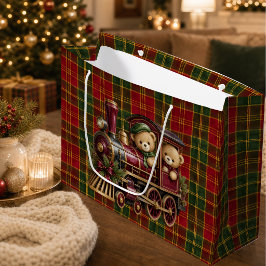Elegantes Skript Frohe Weihnachten Familienname Ka Große Geschenktüte