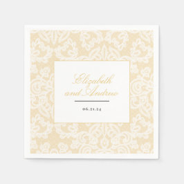 Elegantes Skript für Schwarz und Gold Spitzen Serviette