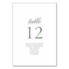 Elegantes Skript-Gästennamen Skript Hochzeit Tischnummer
