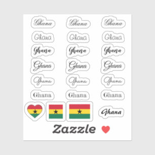 Elegantes Skript Ghana & Ghanaische Flagge /Name-S Aufkleber