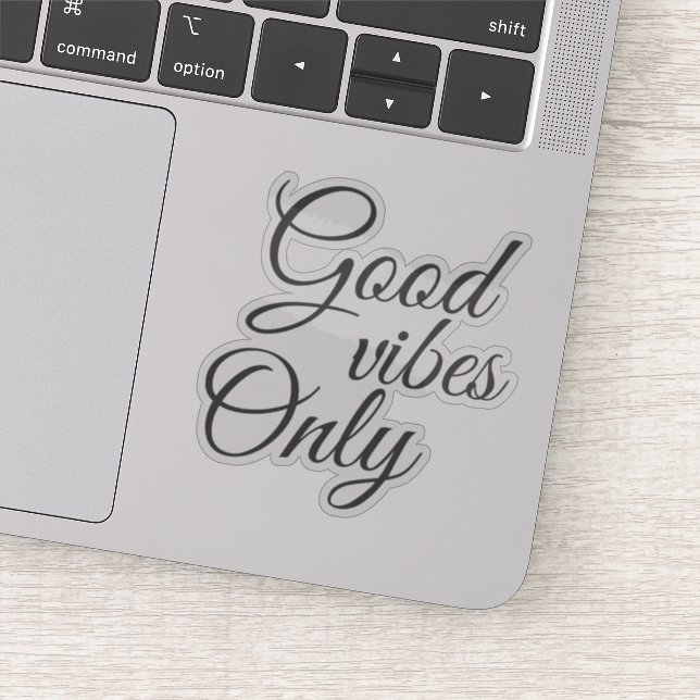 Elegantes Skript Good Vibes nur Motivierend Aufkleber (Detail)
