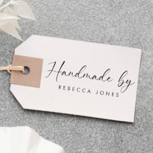 Elegantes Skript "Handmade by" Modernes Minimalist Gummistempel