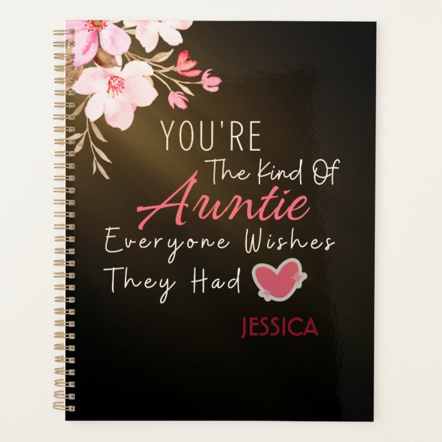 Elegantes Skript & Herz Personalisiert Planer (Vorderseite)