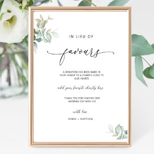 Elegantes Skript, in Abung von Favors Greenery-Zei Poster