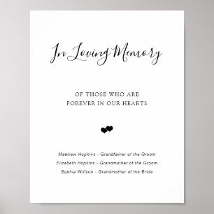 Elegantes Skript In Loving Memory Gedenktafel Poster