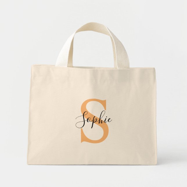 Elegantes Skript Individueller Name Personalisiert Mini Stoffbeutel (Vorne)