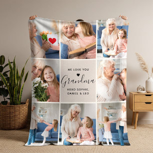 Elegantes Skript Lieb dich Oma Foto-Collage Sherpadecke