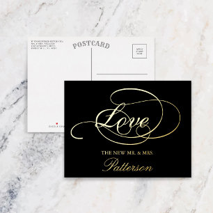 Elegantes Skript "Liebe" Hochzeit Vielen Dank Folie Einladungspostkarte