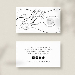 Elegantes Skript-Logo Dankeschön Kleine Markenbild Visitenkarte