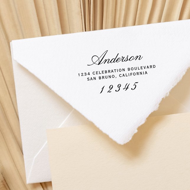 Elegantes Skript | Maßgeschneiderte moderne Rückse Gummistempel (Von Creator hochgeladen)