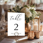 Elegantes Skript Minimalistisch bearbeiten Tischnummer<br><div class="desc">Dieses schlichte und elegante Design zeichnet sich durch ein minimalistisches Layout aus,  das durch ein elegantes Skript hervorgehoben wird. Fügen Sie den Text mithilfe des Vorlagenformulars hinzu. Ändern Sie alle Farben mit dem erweiterten Bearbeitungsmenü.</div>