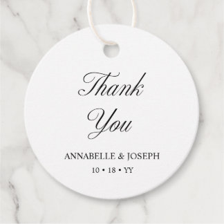 Elegantes Skript Minimalistisch Formal White Weddi Geschenkanhänger