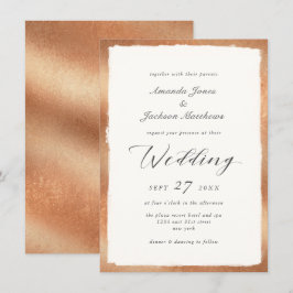 Elegantes Skript mit Rose Gold Semi Formal Hochzei Einladung