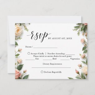 Elegantes Skript mit UAWG zur Auswahl von Speisen  RSVP Karte