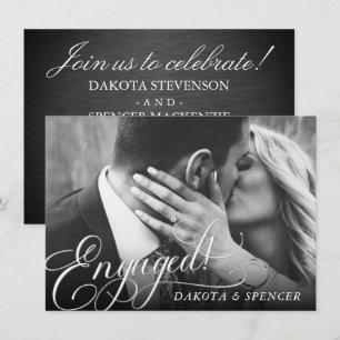 Elegantes Skript   Moderne Foto Engagement Party Einladung
