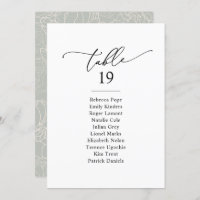 Elegantes Skript Moderne Seating Chart Cards