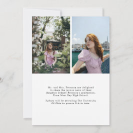 Elegantes Skript Moderner 3-Foto-Abschluss Ankündigung