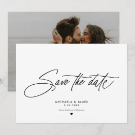 Elegantes Skript Modernes Minimalistisches Foto Ho Save The Date