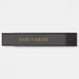 Elegantes Skript-Monogramm Schwarz & Gold Türschild