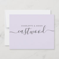 Elegantes Skript Name Lavender Flat Note Card