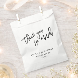 Elegantes Skript Newlyweds Namen Vielen Dank Hochz Geschenktütchen